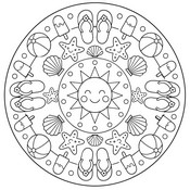 Coloring page - Sun and beach - Summer's Mandalas