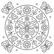 Free coloring page - Butterflies - Summer's Mandalas