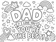 Printable coloring - Dad You’re the Best - Father's Day