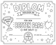 Ausmalblatt - Vatertag Diplom - Vatertag