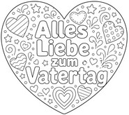 Ausmalbild zum Herunterladen - Herz - Vatertag
