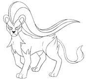 Imagen para colorear - 668 - Pyroar - Forma femenina - Pokemon forma femenina
