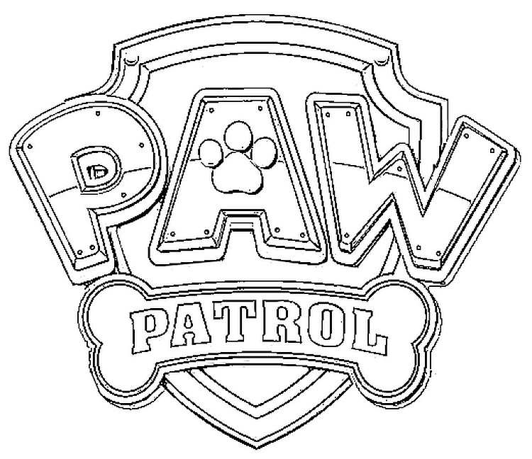 Tulostakaa värityskuvia Ryhmä Hau : Logo Paw Patrol 1