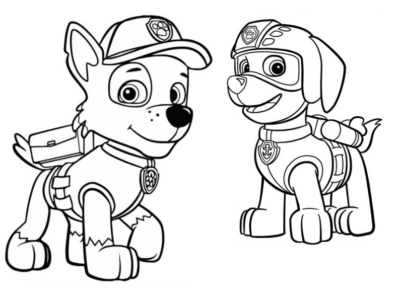 Coloring page Zuma and Rocky