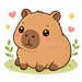 ぬりえ 夏のカピバラ