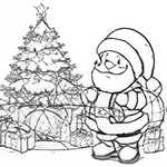 Coloring Pages Christmas game - Find the 7 differences