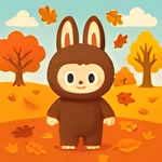 ラブブの秋のぬりえ