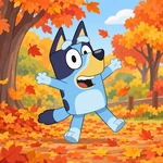 Desenhos para colorir Bluey - Outono