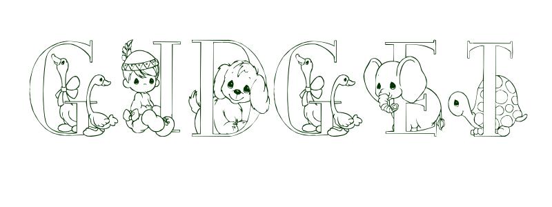 Coloring Page First Name Gidget