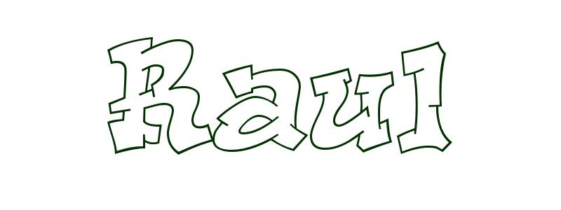Coloring Page First Name Raul