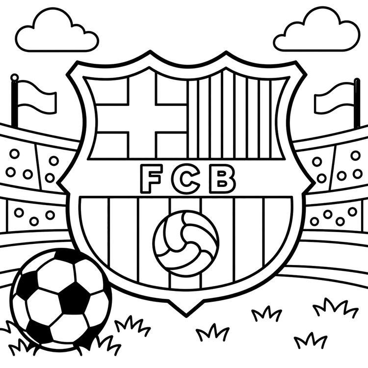 Online coloring Soccer - FC Barcelona