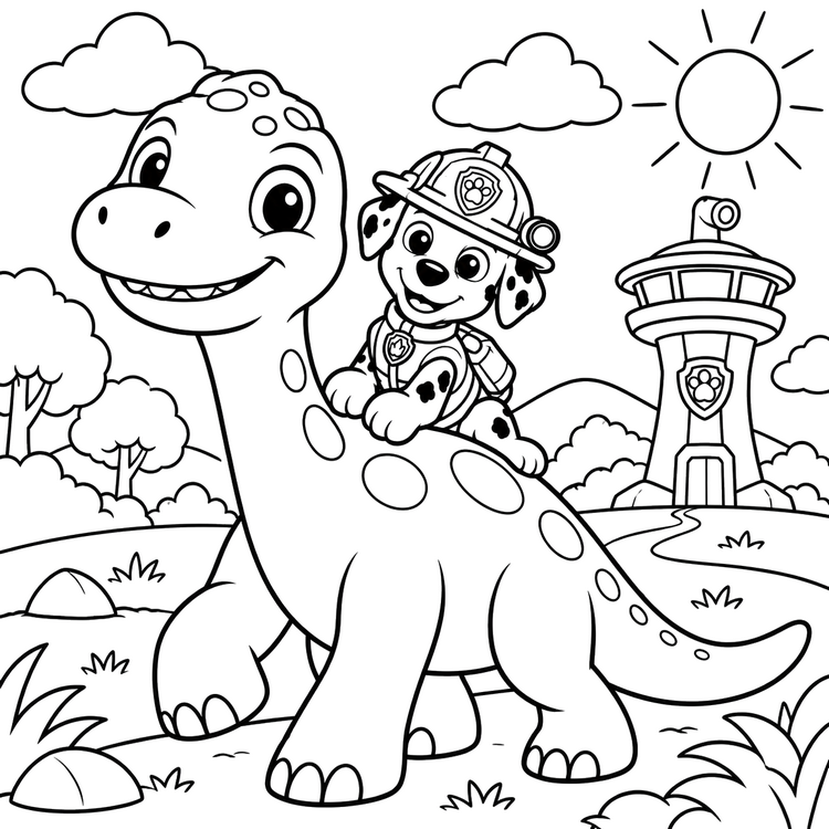Online coloring PAW Patrol: The Dino Movie