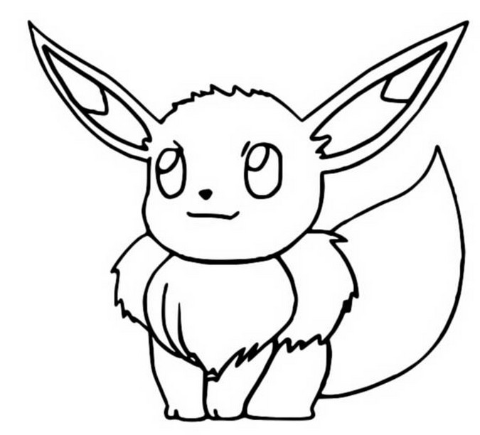 Desenhos de Pokemon Eevee 4 para Colorir e Imprimir 
