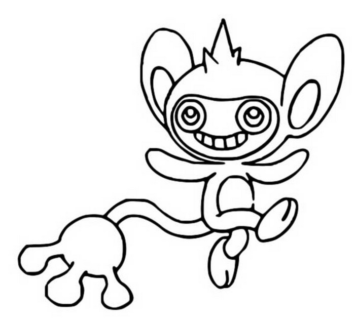 Desenhos para colorir de desenho do ambipom, um pokémon do tipo normal para  colorir 
