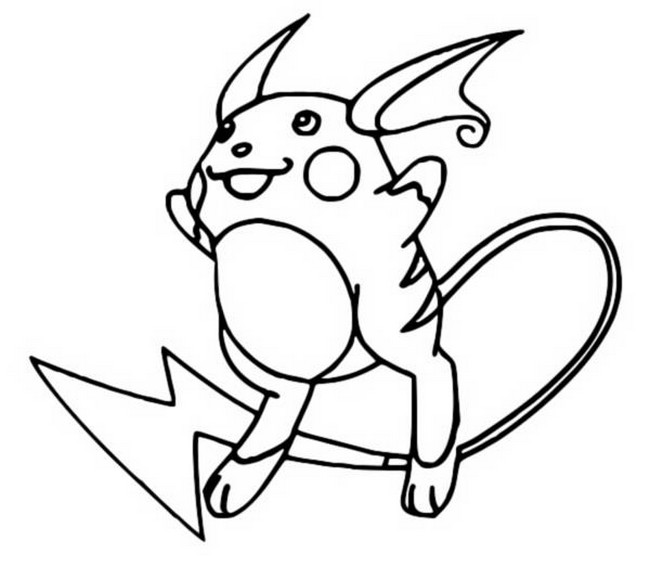 Coloring Pages Pokemon - Raichu - Drawings Pokemon