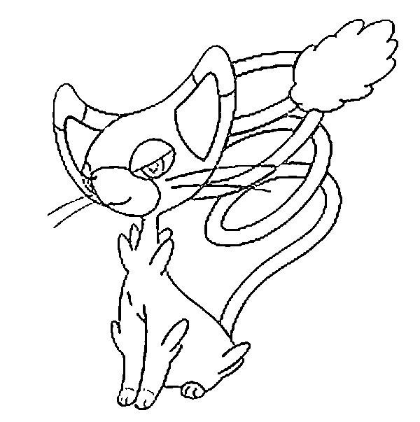 Coloring Pages Pokemon - Glameow - Drawings Pokemon