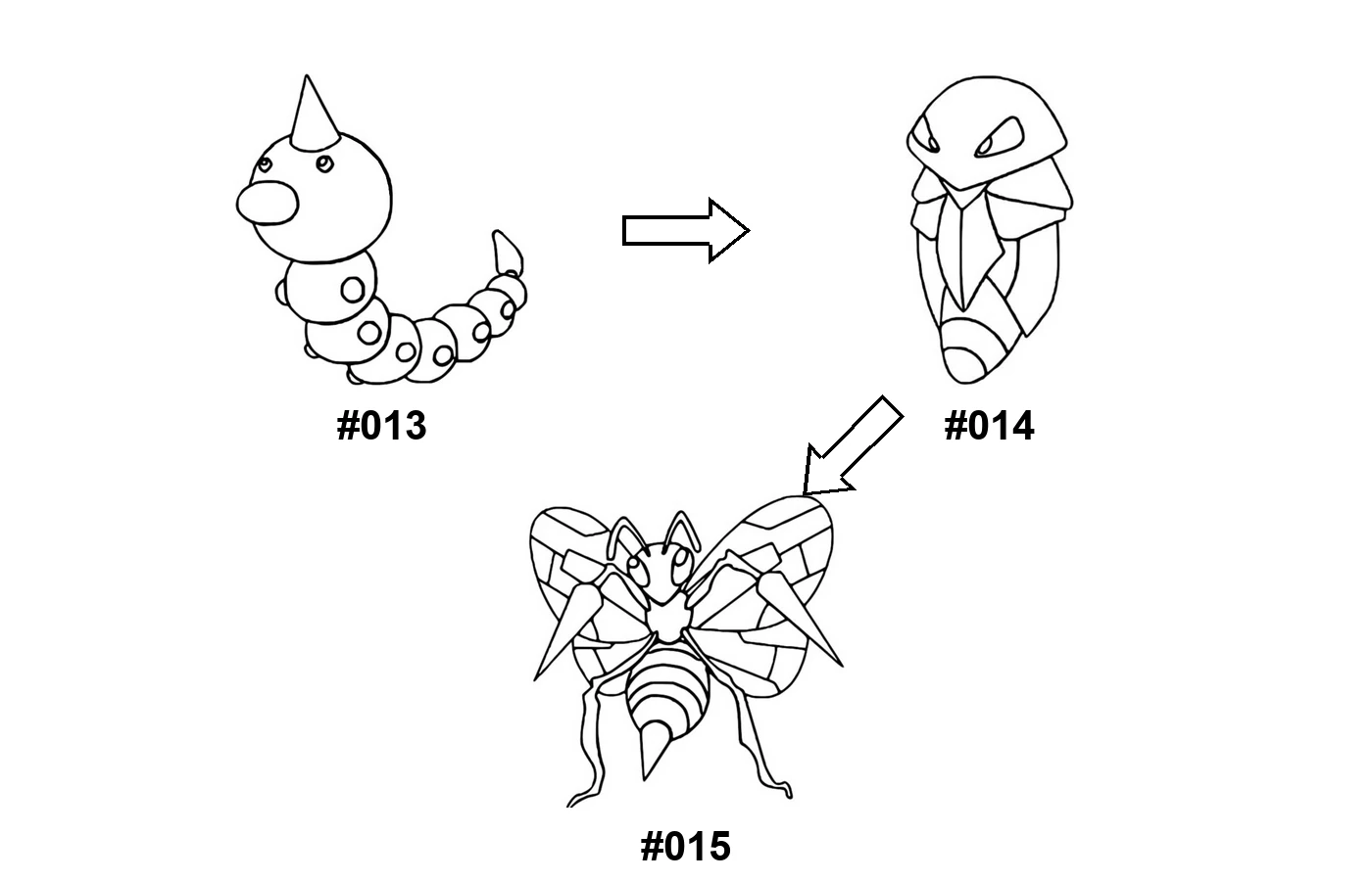 Pokémon evolution coloring page Weedle