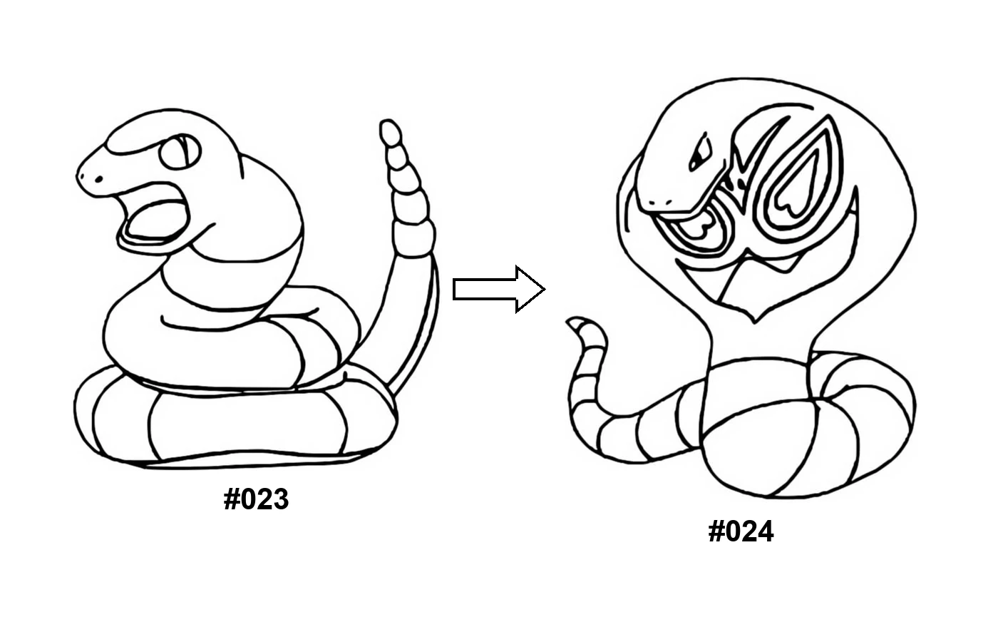 Pokémon evolution coloring page Ekans