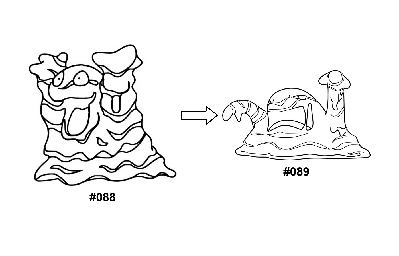 Pokémon evolution coloring page Grimer