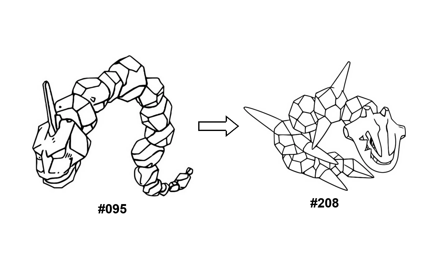 Pokémon evolution coloring page Onix