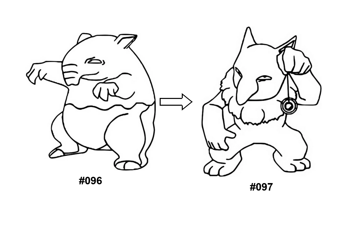 Pokémon evolution coloring page Drowzee
