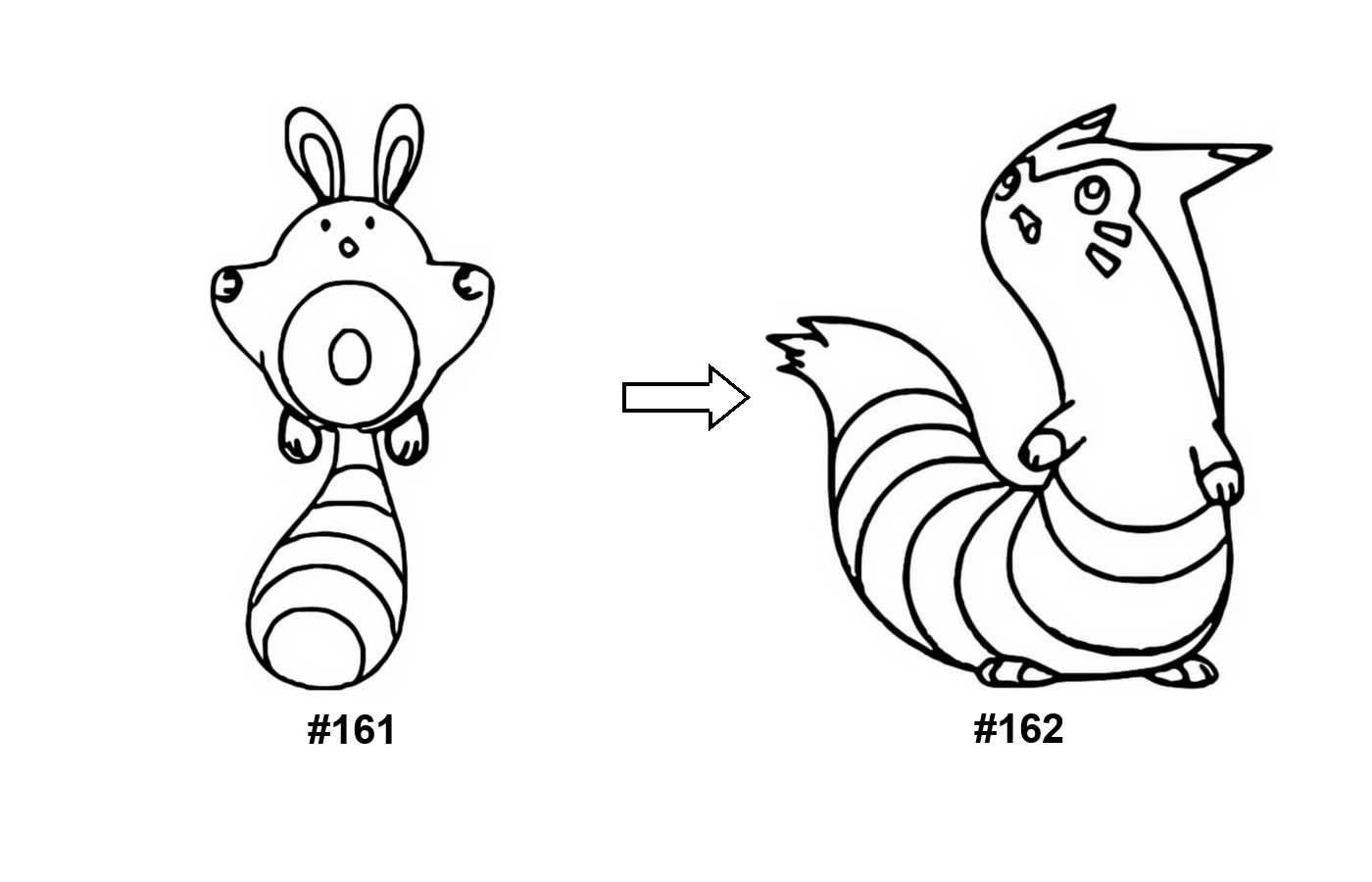 Pokémon evolution coloring page Sentret