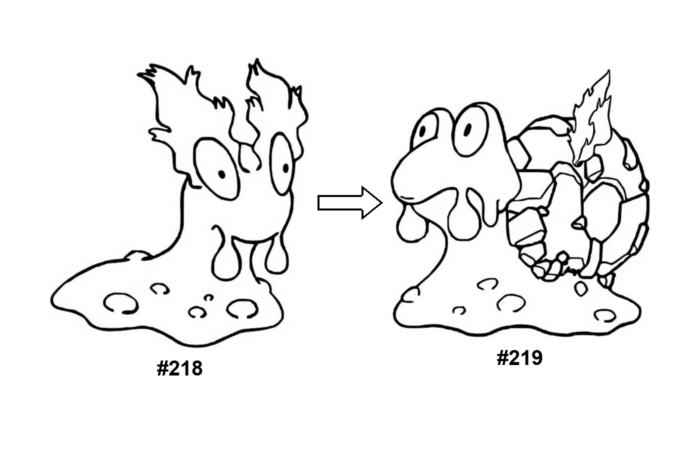 Pokémon evolution coloring page Slugma