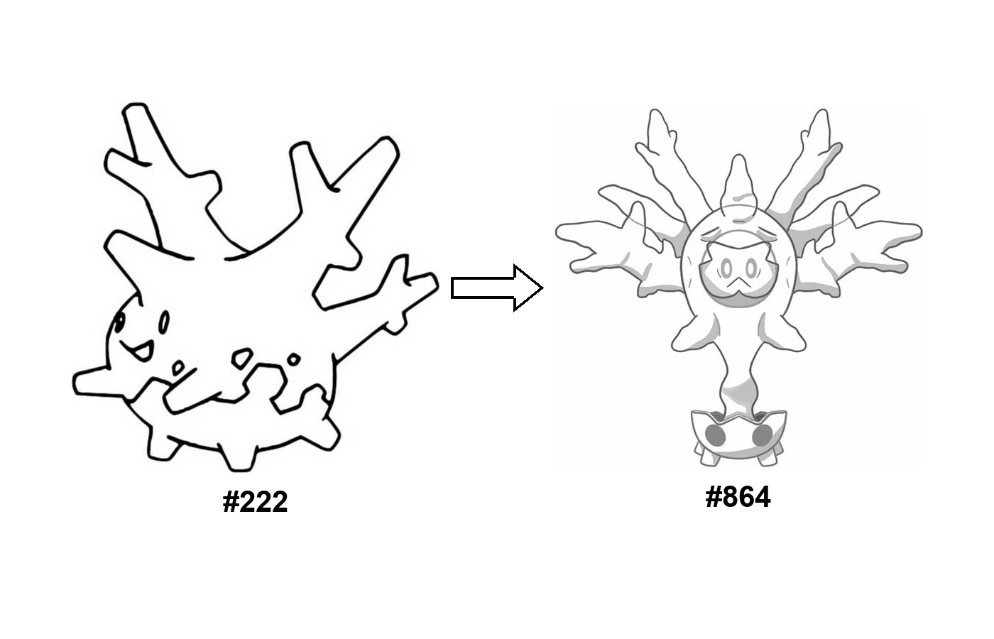 Pokémon evolution coloring page Corsola