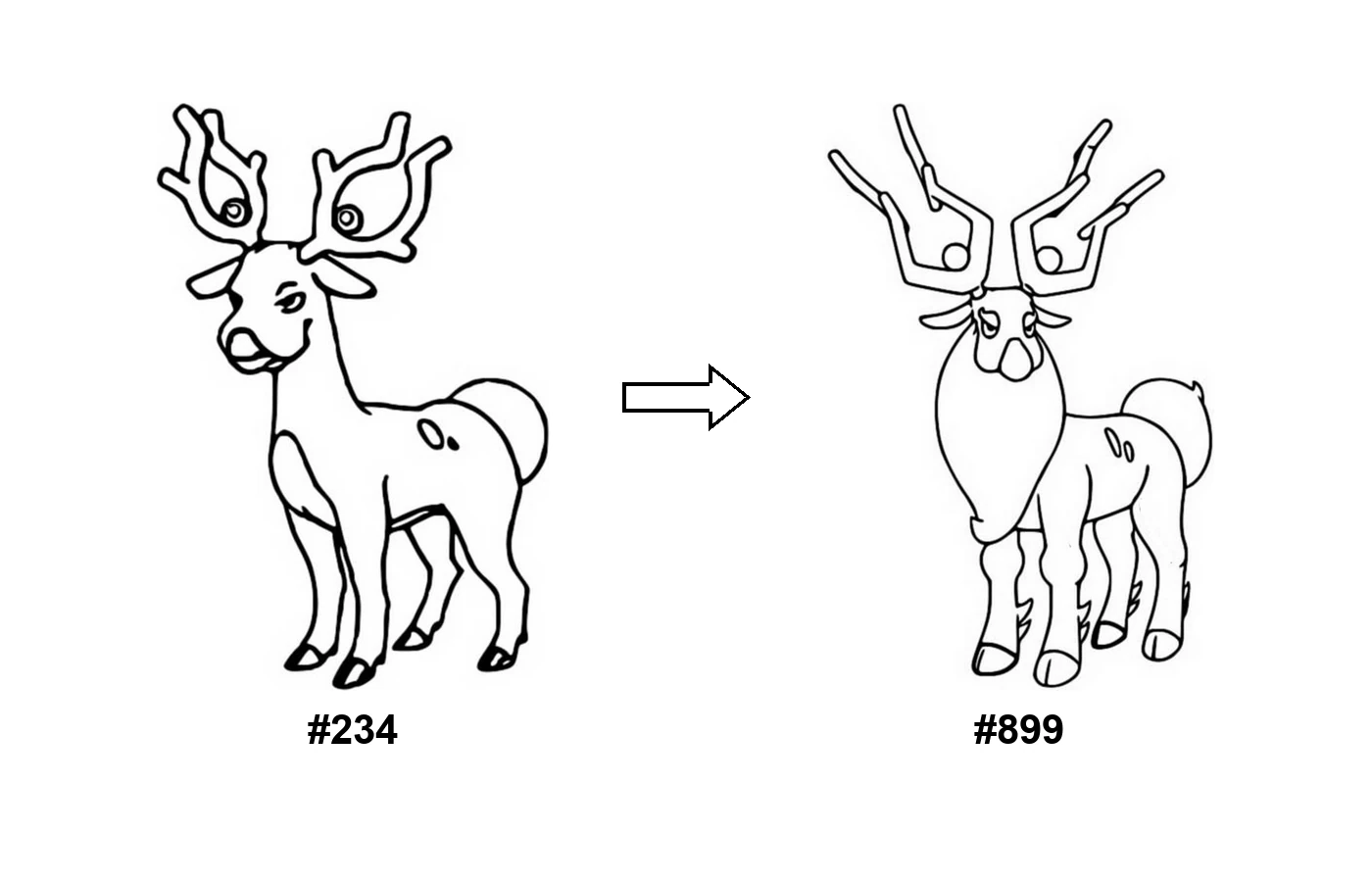 Pokémon evolution coloring page Stantler