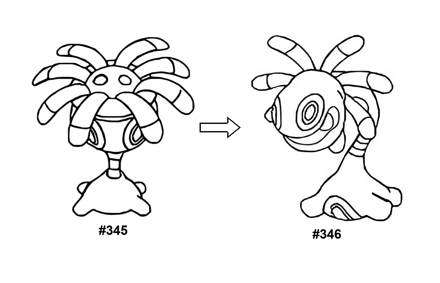 Pokémon evolution coloring page Lileep