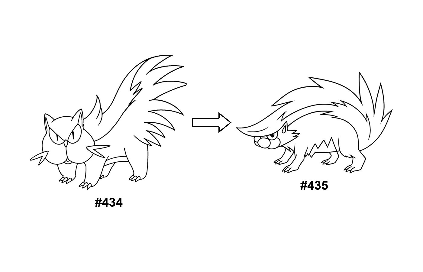 Pokémon evolution coloring page Stunky