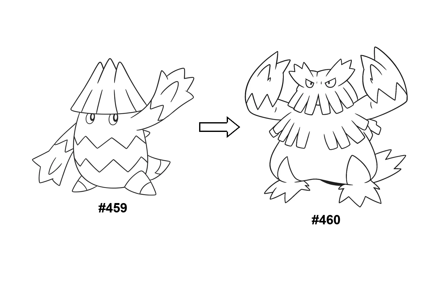Pokémon evolution coloring page Snover