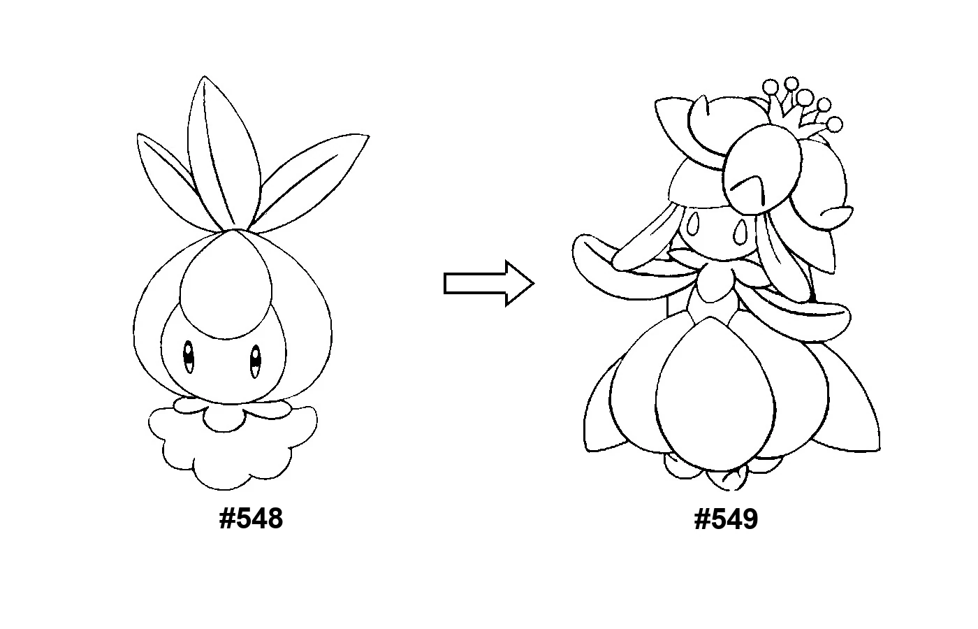 Pokémon evolution coloring page Petilil