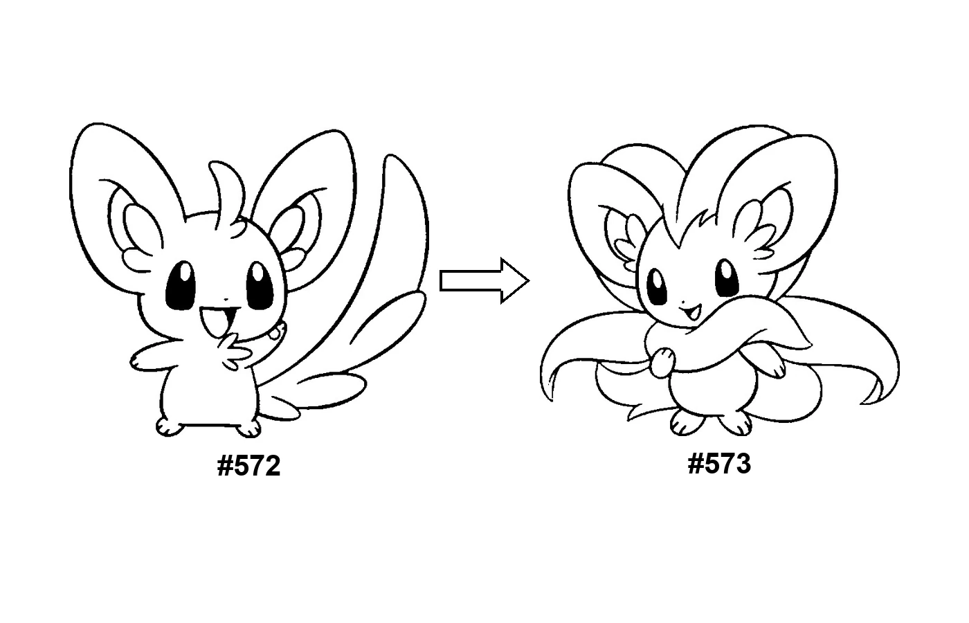 Pokémon evolution coloring page Minccino