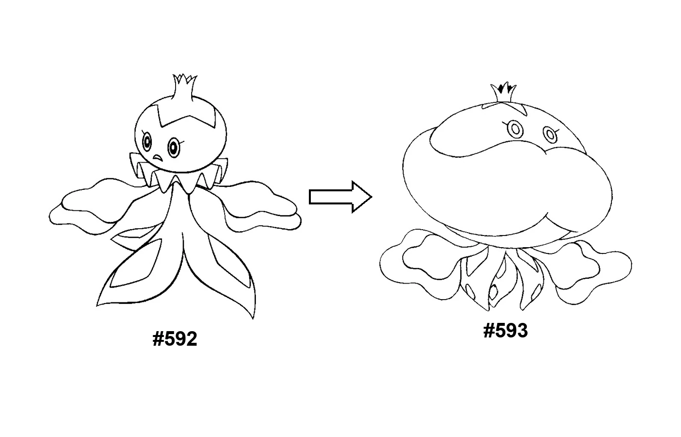 Pokémon evolution coloring page: Frillish, Jellicent
