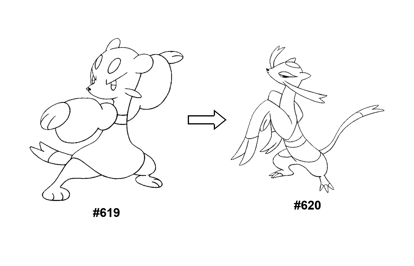 Pokémon evolution coloring page Mienfoo