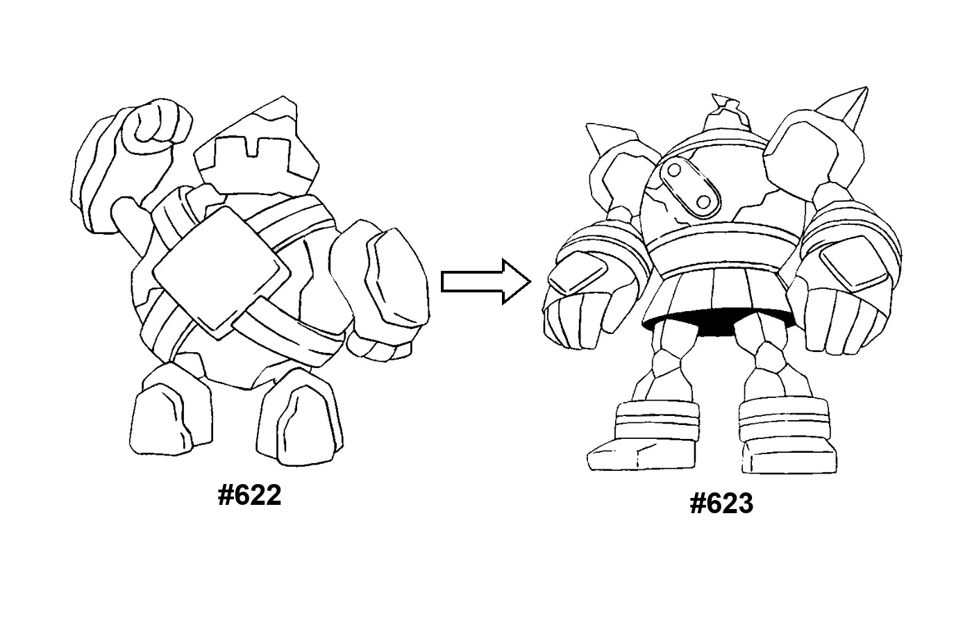 Pokémon evolution coloring page Golett