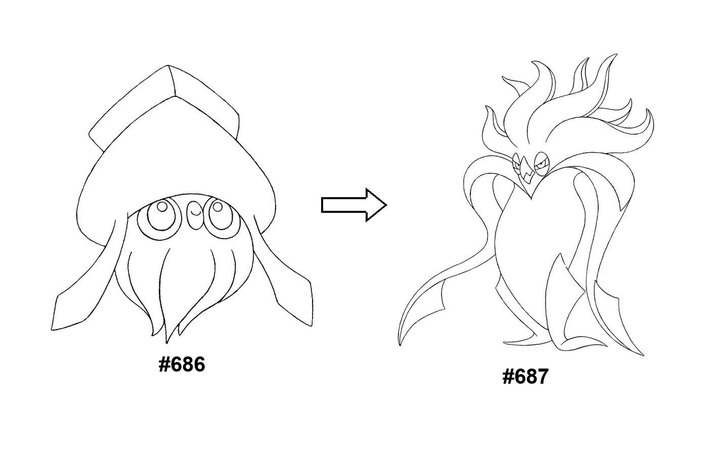 Pokémon evolution coloring page Inkay