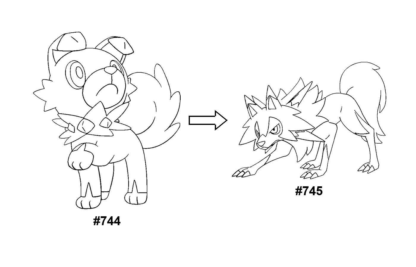 Pokémon evolution coloring page Rockruff