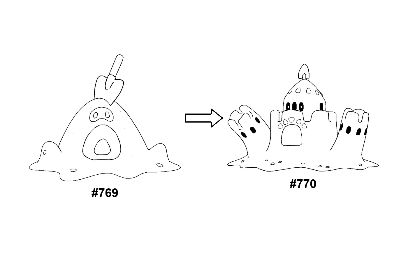 Pokémon evolution coloring page Sandygast