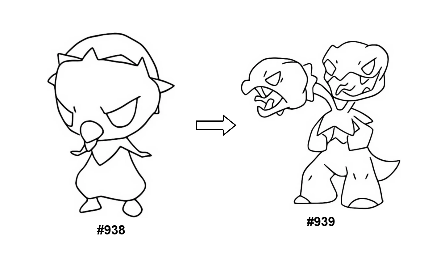 Pokémon evolution coloring page: Capsakid, Scovillain
