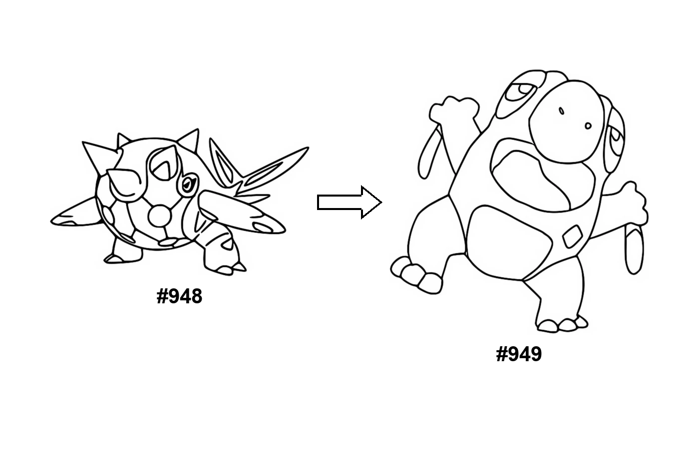 Pokémon evolution coloring page: Cetitan, Frigibax