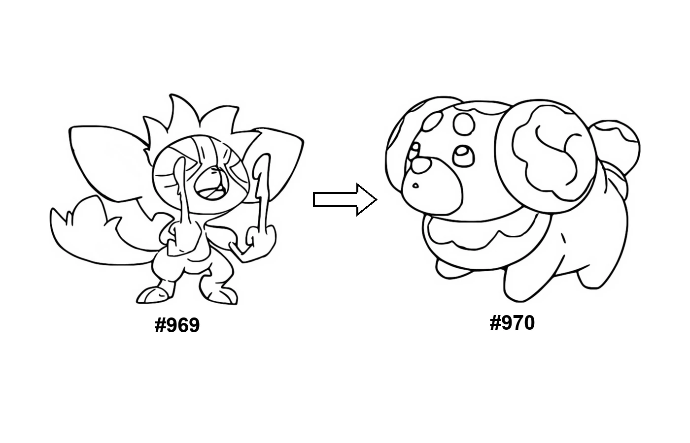 Pokémon evolution coloring page Grafaiai